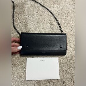 CELINE Black and yellow leather WOC